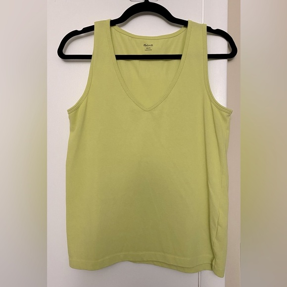 Madewell Women's Tomboy V-Neck Tank Top Lime Green Size Small - Picture 3 of 8